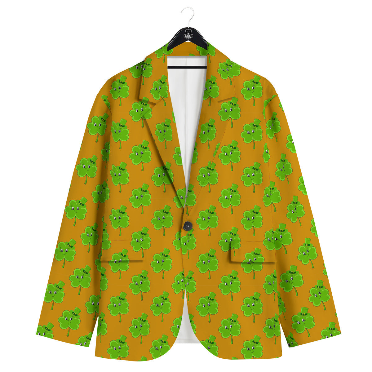 St. Patrick's Day Cute Clover Print Men's Sport Coat-grizzshop