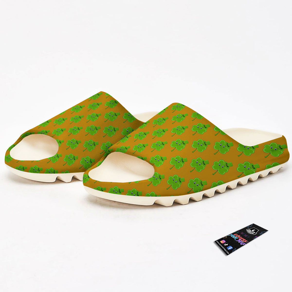 St. Patrick's Day Cute Clover Print Sandals-grizzshop