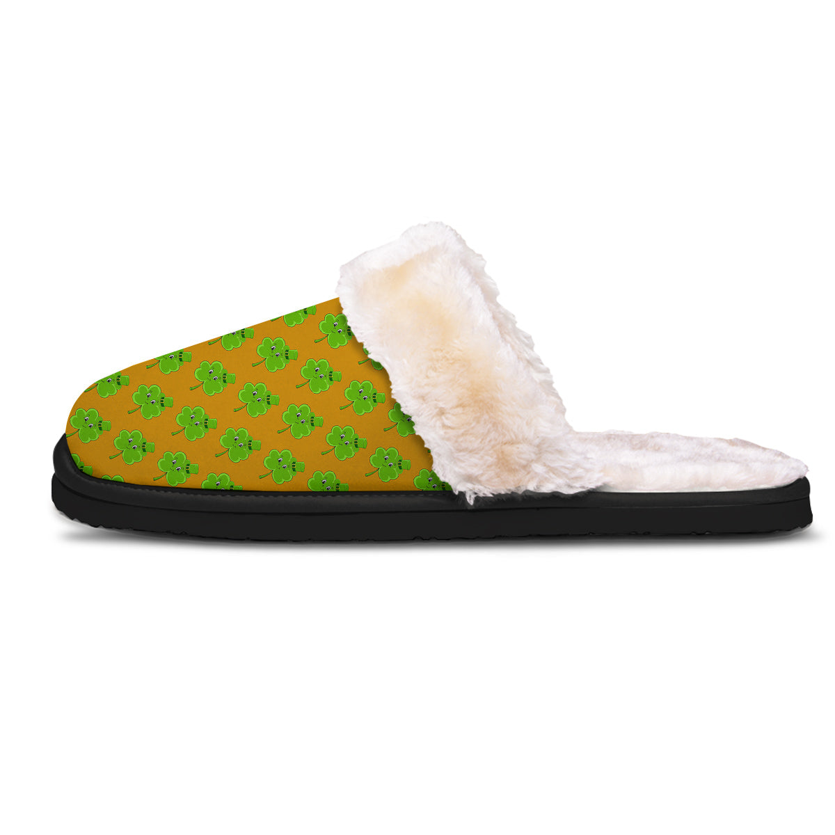 St. Patrick's Day Cute Clover Print Slippers-grizzshop