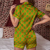 St. Patrick's Day Cute Clover Print Women Silk Pajamas-grizzshop