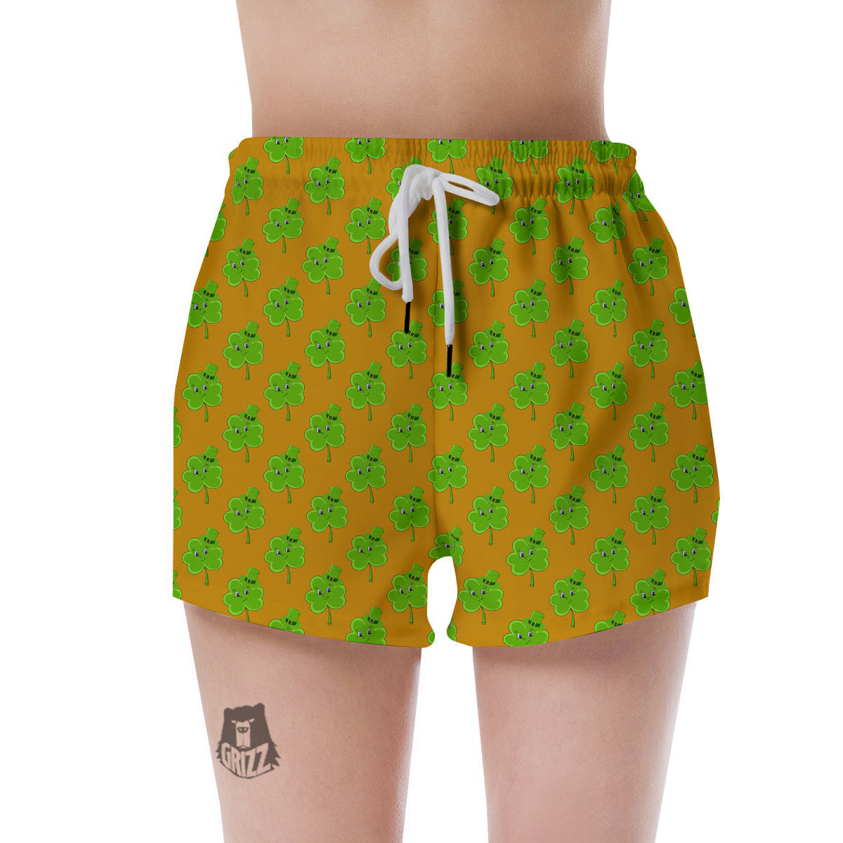 St. Patrick's Day Cute Clover Print Women's Shorts-grizzshop