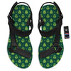 St. Patrick's Day Cute Print Pattern Black Open Toe Sandals-grizzshop