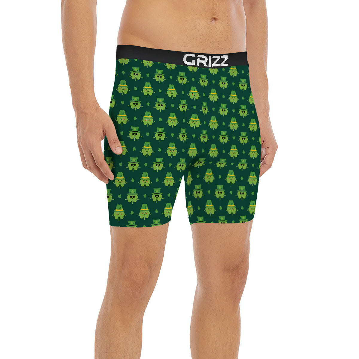 St. Patrick's Day Cute Print Pattern Boxer Briefs-grizzshop