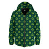 St. Patrick's Day Cute Print Pattern Down Jacket-grizzshop