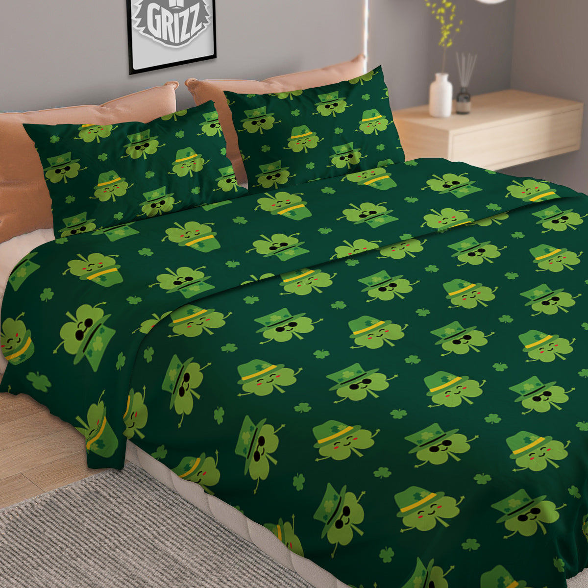 St. Patrick's Day Cute Print Pattern Duvet Cover Bedding Set