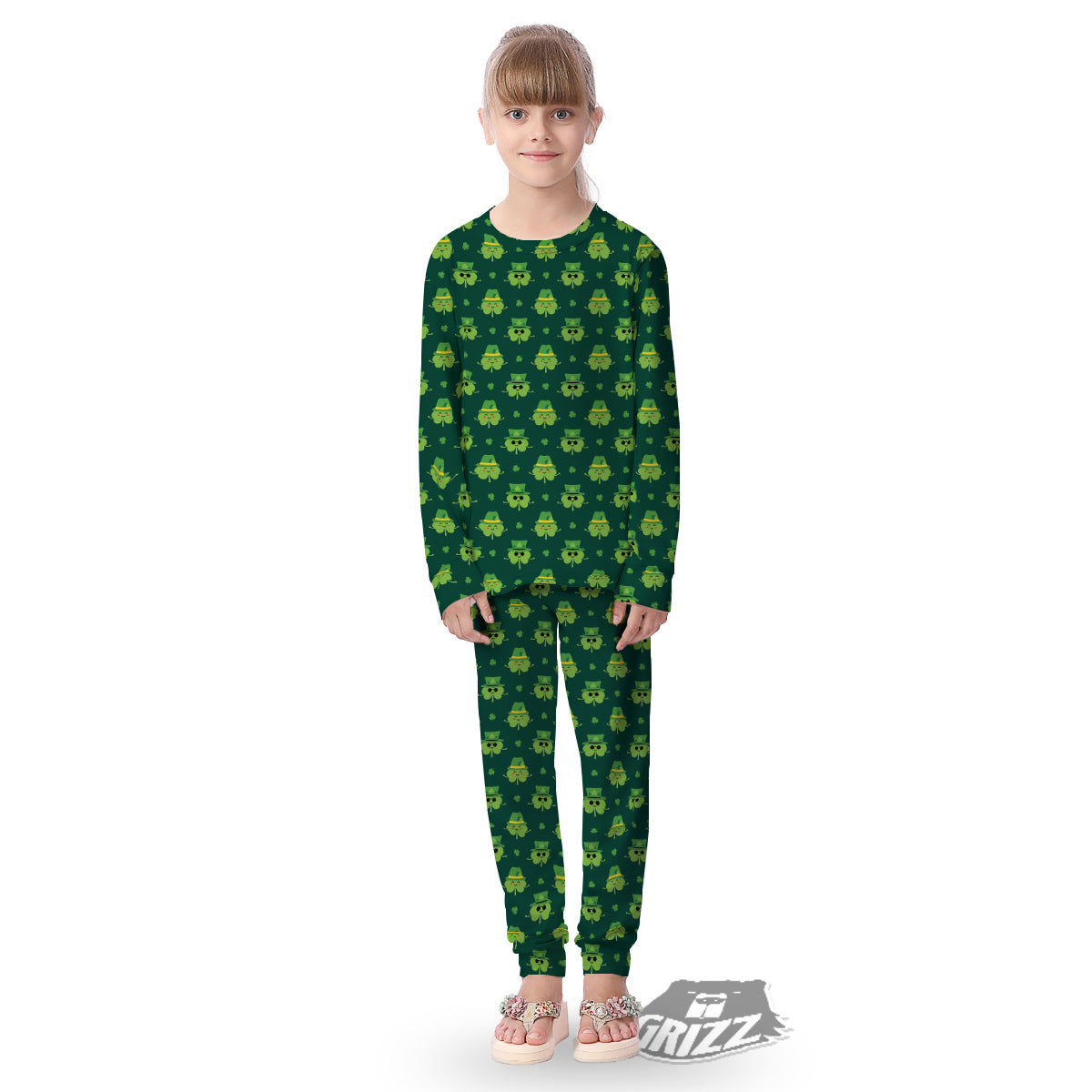 St. Patrick's Day Cute Print Pattern Kid's Pajamas-grizzshop