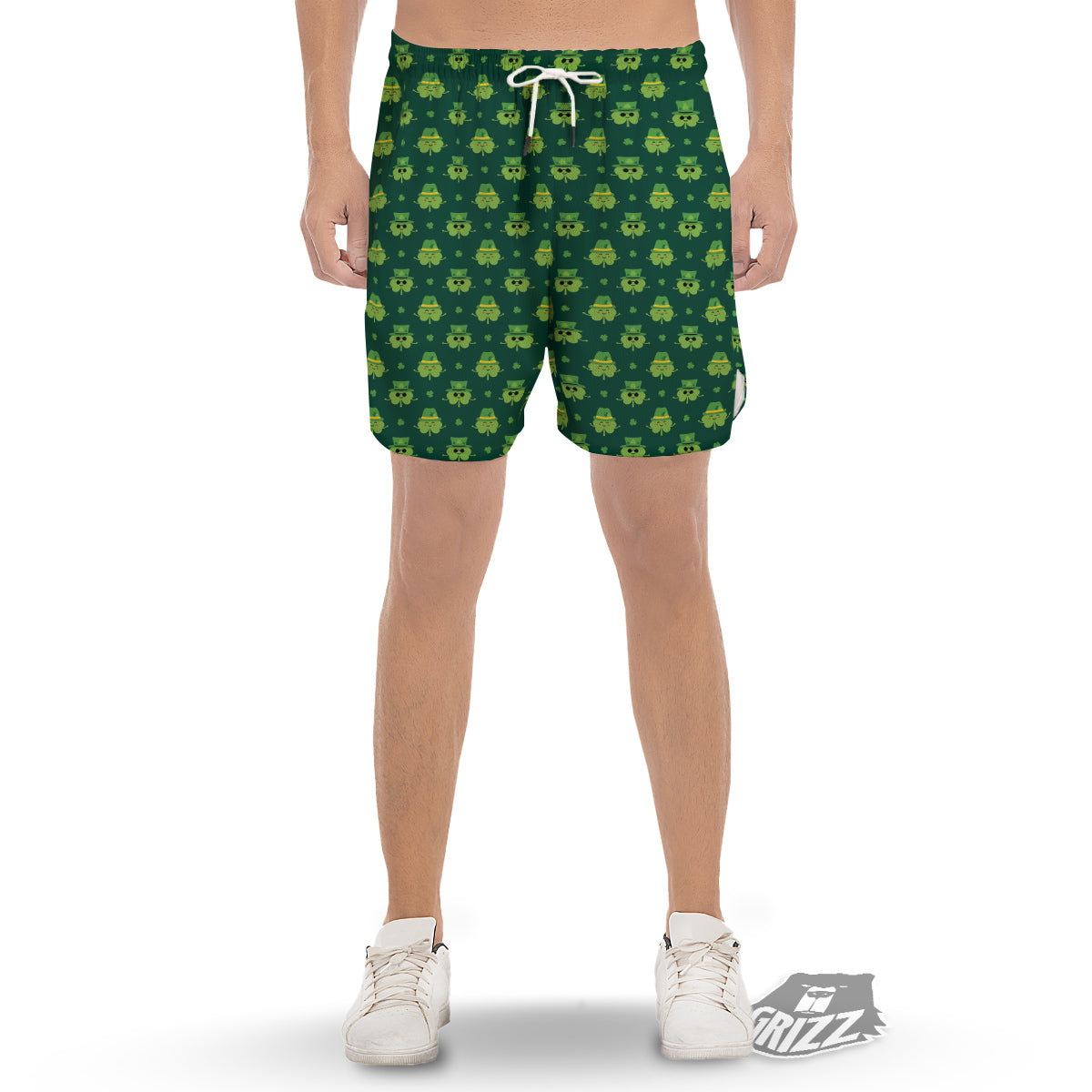 St. Patrick's Day Cute Print Pattern Men's Gym Shorts-grizzshop