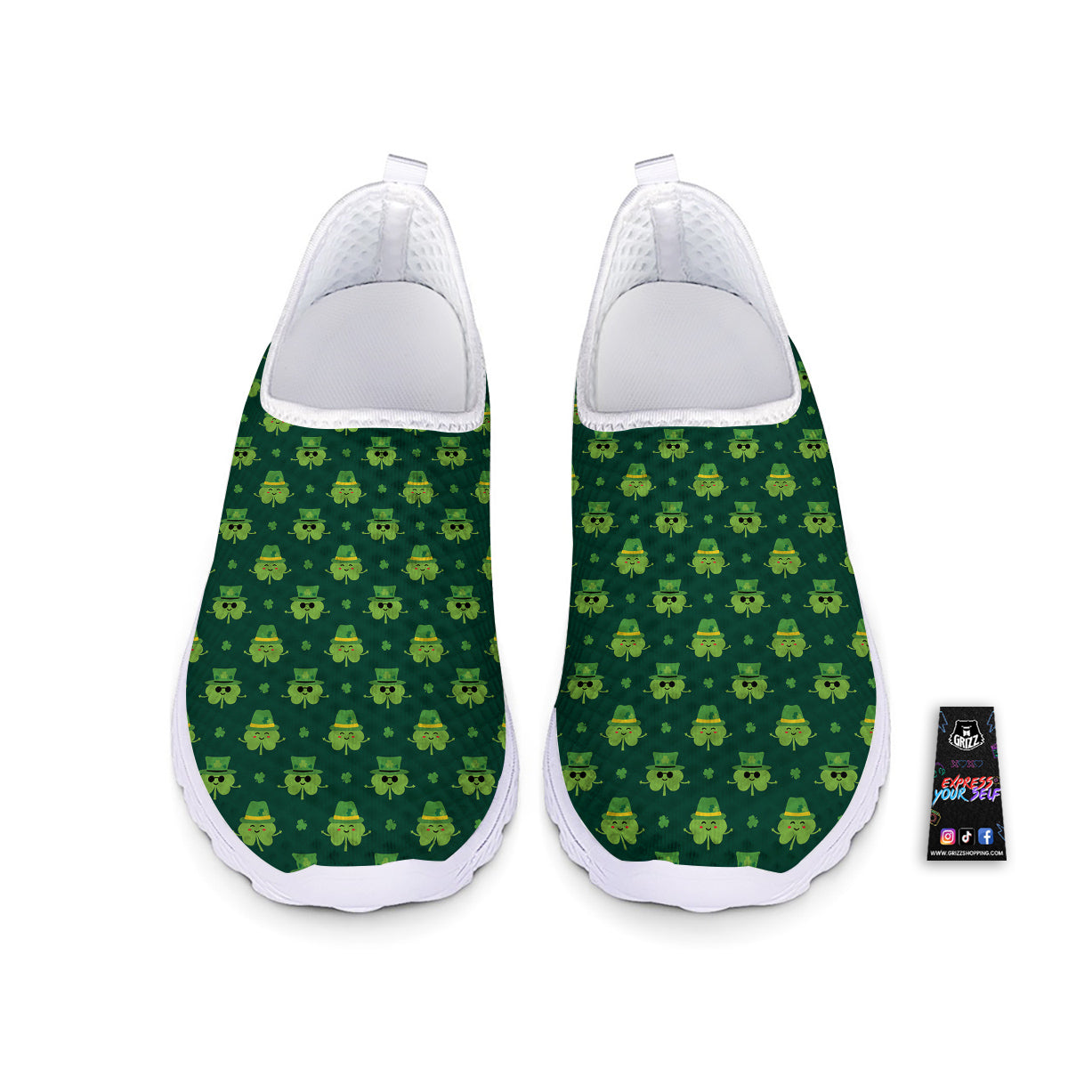 St. Patrick's Day Cute Print Pattern Nurse Shoes-grizzshop