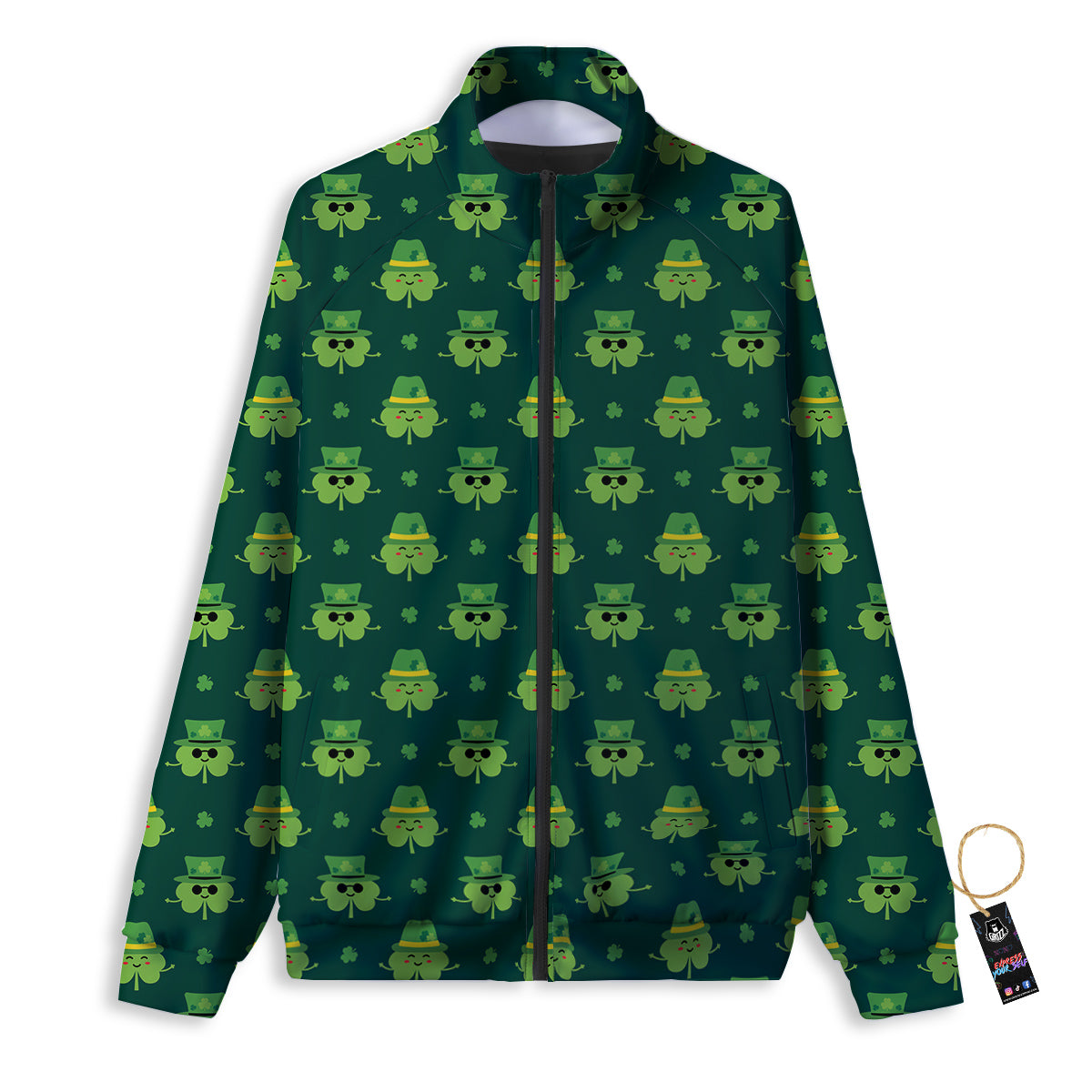 St. Patrick's Day Cute Print Pattern Track Jacket-grizzshop