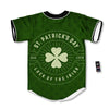 St. Patrick's Day Four Leaf Clover Print Baseball Jersey-grizzshop