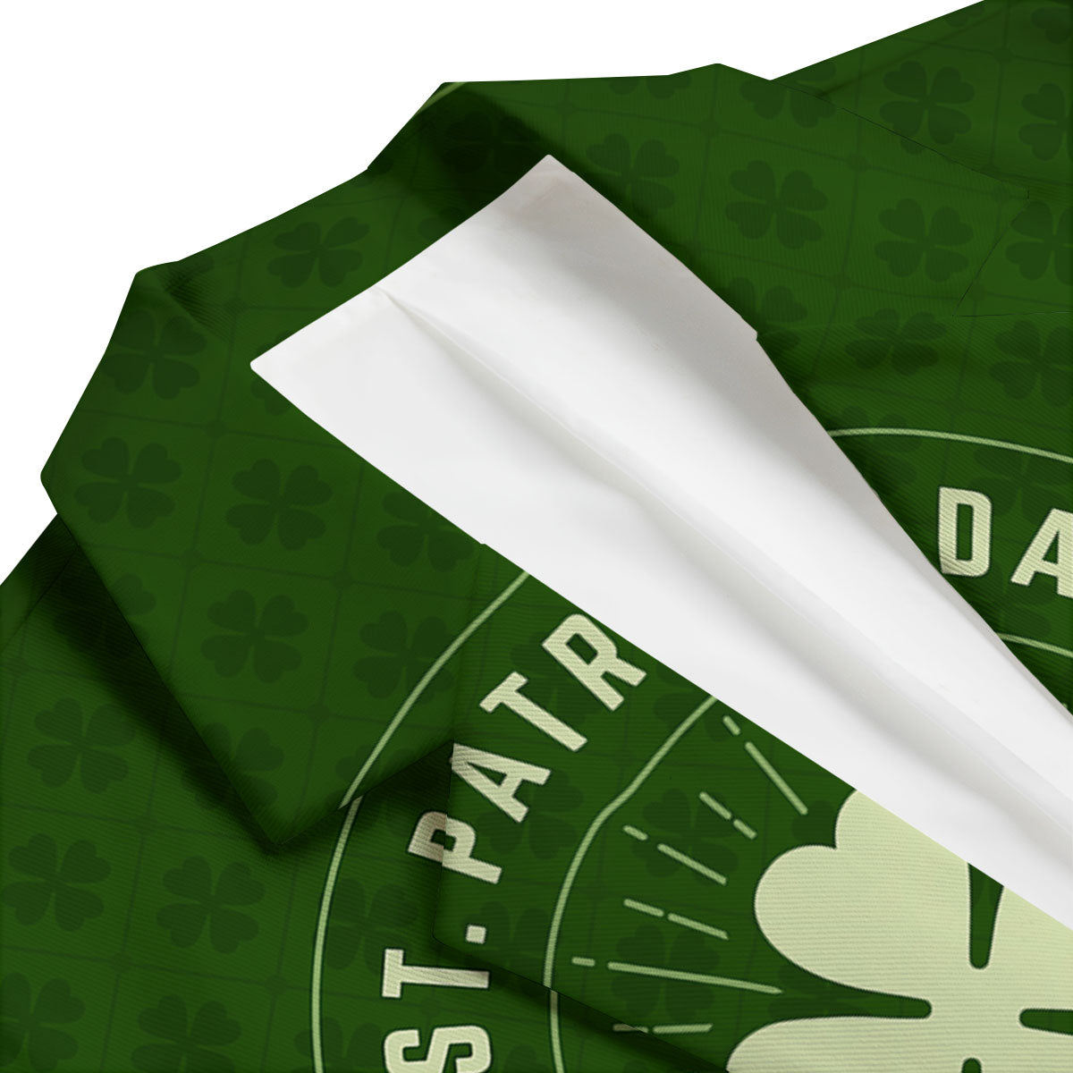 St. Patrick's Day Four Leaf Clover Print Men's Blazer-grizzshop