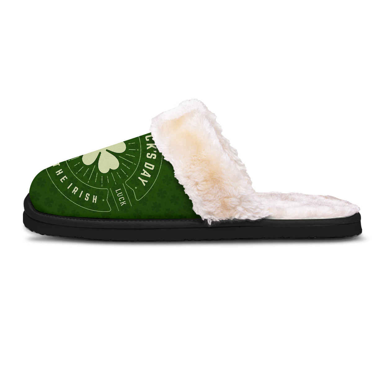 St. Patrick's Day Four Leaf Clover Print Slippers-grizzshop