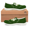 St. Patrick's Day Four Leaf Clover Print White Loafers-grizzshop