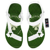 St. Patrick's Day Four Leaf Clover Print White Open Toe Sandals-grizzshop