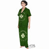 St. Patrick's Day Four Leaf Clover Print Women's Pajamas Set-grizzshop