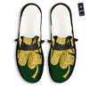 St. Patrick's Day Gold Clover Print Black Loafers-grizzshop