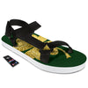 St. Patrick's Day Gold Clover Print Black Open Toe Sandals-grizzshop