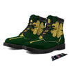 St. Patrick's Day Gold Clover Print Boots-grizzshop