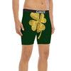 St. Patrick's Day Gold Clover Print Boxer Briefs-grizzshop