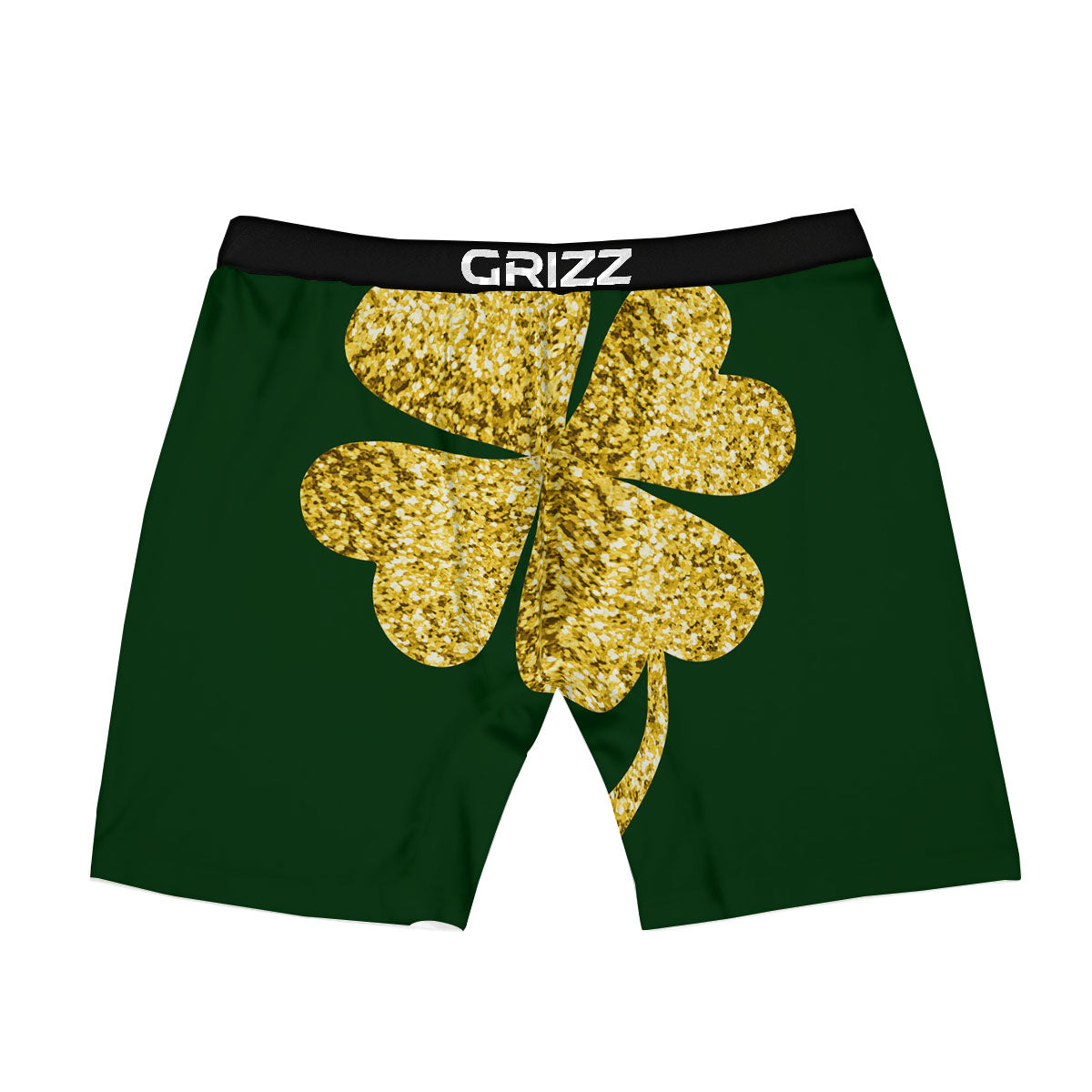 St. Patrick's Day Gold Clover Print Boxer Briefs-grizzshop