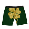 St. Patrick's Day Gold Clover Print Boxer Briefs-grizzshop