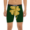 St. Patrick's Day Gold Clover Print Boxer Briefs-grizzshop