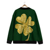 St. Patrick's Day Gold Clover Print Cardigan-grizzshop