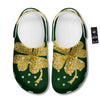 St. Patrick's Day Gold Clover Print Clog-grizzshop