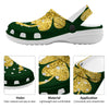 St. Patrick's Day Gold Clover Print Clog-grizzshop