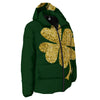 St. Patrick's Day Gold Clover Print Down Jacket-grizzshop