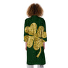 St. Patrick's Day Gold Clover Print Kimono-grizzshop