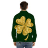 St. Patrick's Day Gold Clover Print Men's Dress Shirts-grizzshop