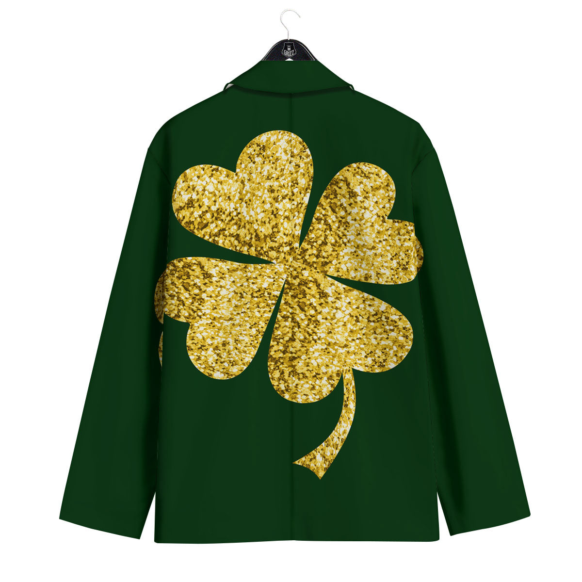 St. Patrick's Day Gold Clover Print Men's Sport Coat-grizzshop