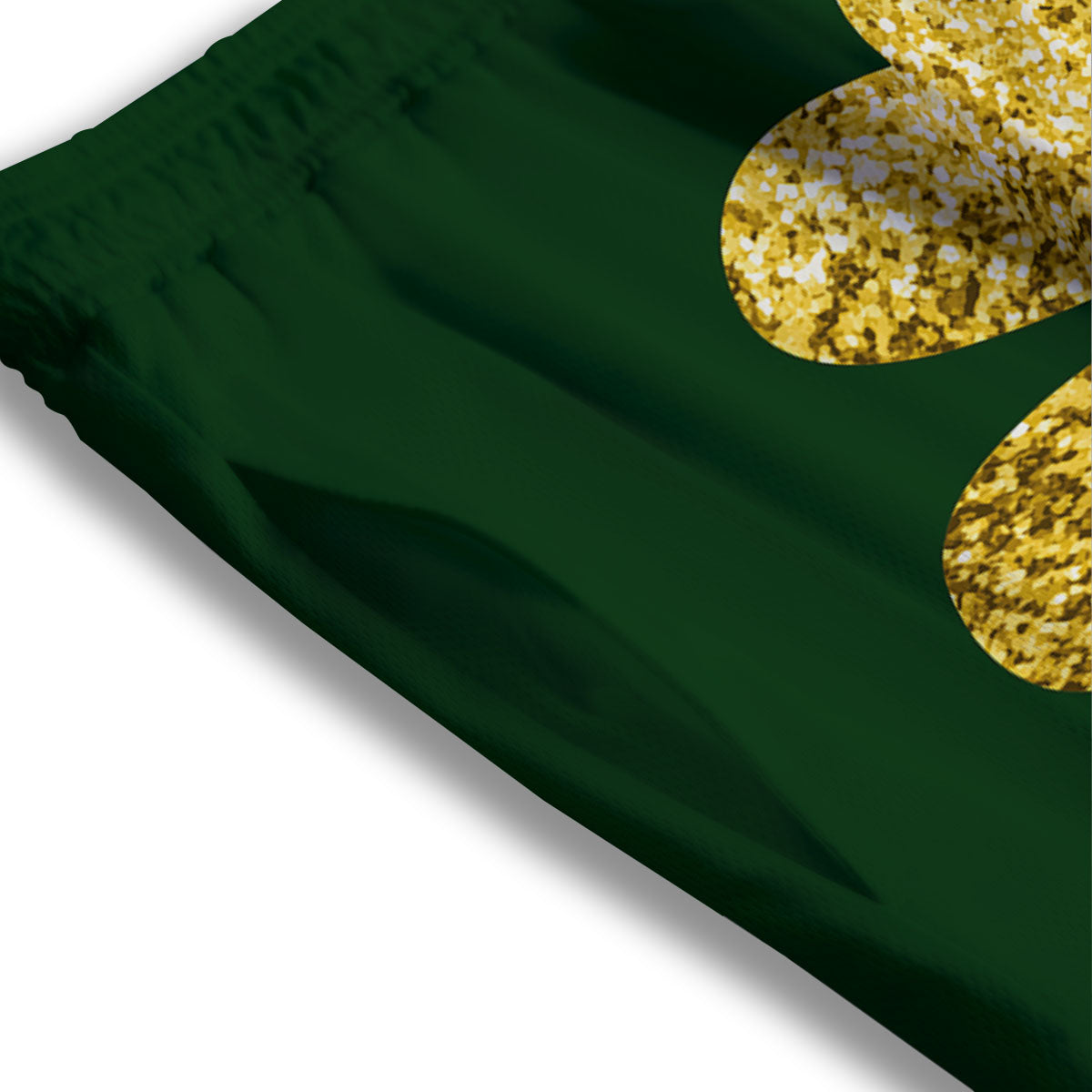 St. Patrick's Day Gold Clover Print Mesh Shorts