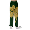 St. Patrick's Day Gold Clover Print Pajama Pants-grizzshop