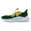 St. Patrick's Day Gold Clover Print Running Sneakers-grizzshop