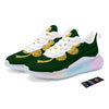 St. Patrick's Day Gold Clover Print Running Sneakers-grizzshop