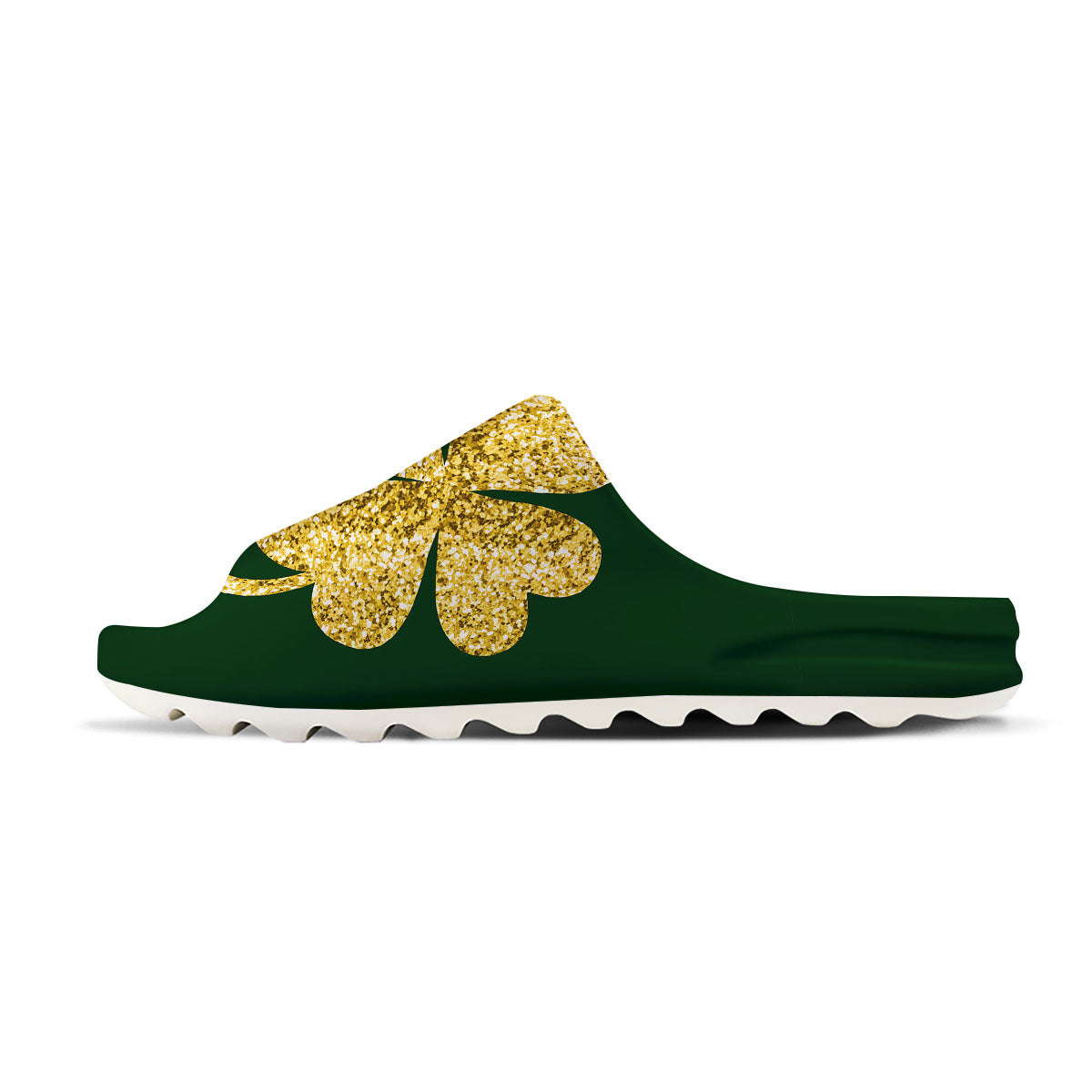 St. Patrick's Day Gold Clover Print Sandals-grizzshop