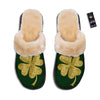 St. Patrick's Day Gold Clover Print Slippers-grizzshop