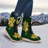 St. Patrick's Day Gold Clover Print Snow Boots-grizzshop