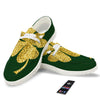 St. Patrick's Day Gold Clover Print White Loafers-grizzshop