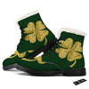 St. Patrick's Day Gold Clover Print Winter Boots-grizzshop