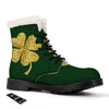 St. Patrick's Day Gold Clover Print Winter Boots-grizzshop