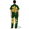 St. Patrick's Day Gold Clover Print Women's Pajamas Set-grizzshop