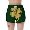 St. Patrick's Day Gold Clover Print Women's Shorts-grizzshop