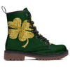 St. Patrick's Day Gold Clover Print Work Boots-grizzshop