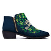 St. Patrick's Day Green Clover Print Ankle Boots-grizzshop