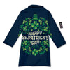 St. Patrick's Day Green Clover Print Bathrobe-grizzshop