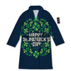 St. Patrick's Day Green Clover Print Bathrobe-grizzshop