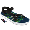 St. Patrick's Day Green Clover Print Black Open Toe Sandals-grizzshop